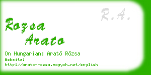 rozsa arato business card